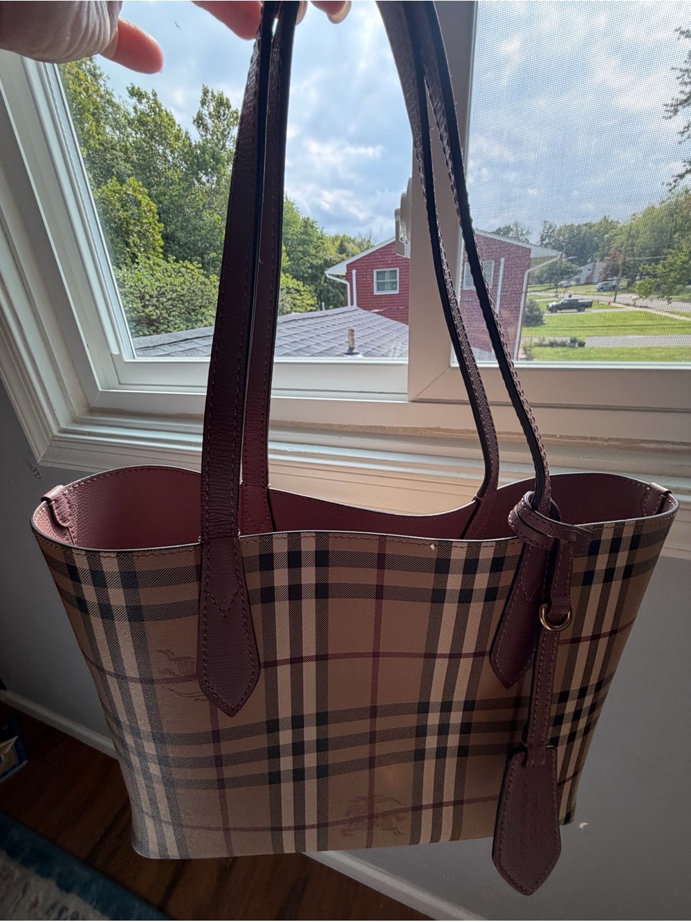 Burberry Peach Drawstring Dust Bag